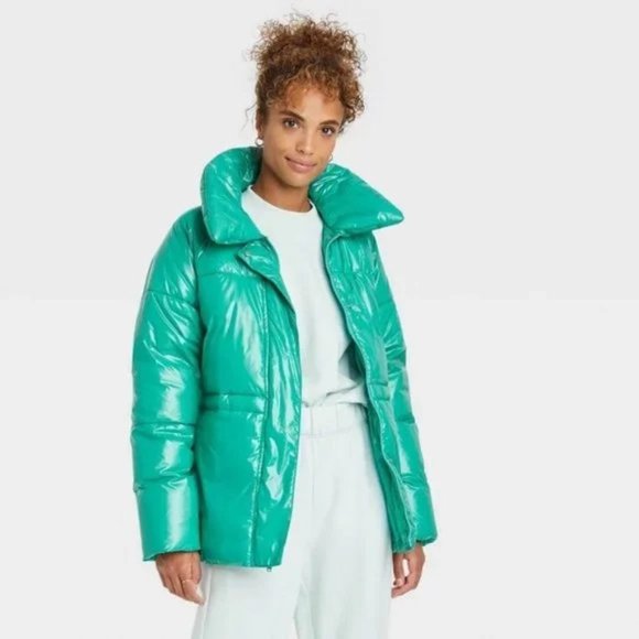 a new day Jackets & Blazers - NWT A New Day Water Resistant Puffer Jacket Jade Green Size XL NEW